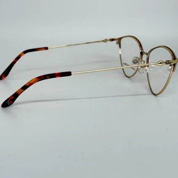 BCBG Maxazria Cat Eye Eyeglasses Made In Italy 54 16 135 Arla‎ Gold H13658